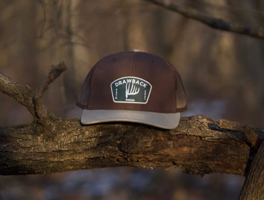 Retro whitetail antler patch hat